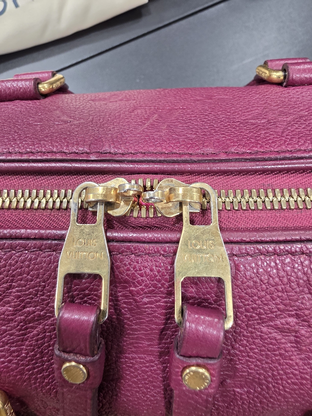 Louis Vuitton Monogram Empreinte Speedy Bandoulière 25 In Aurore (Plum) EUC - Picture 4 of 4
